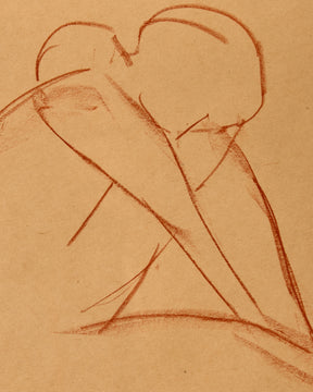 Seated Figure Study in Sanguine