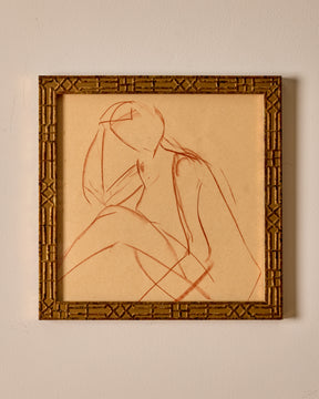 Seated Figure Study in Sanguine #2