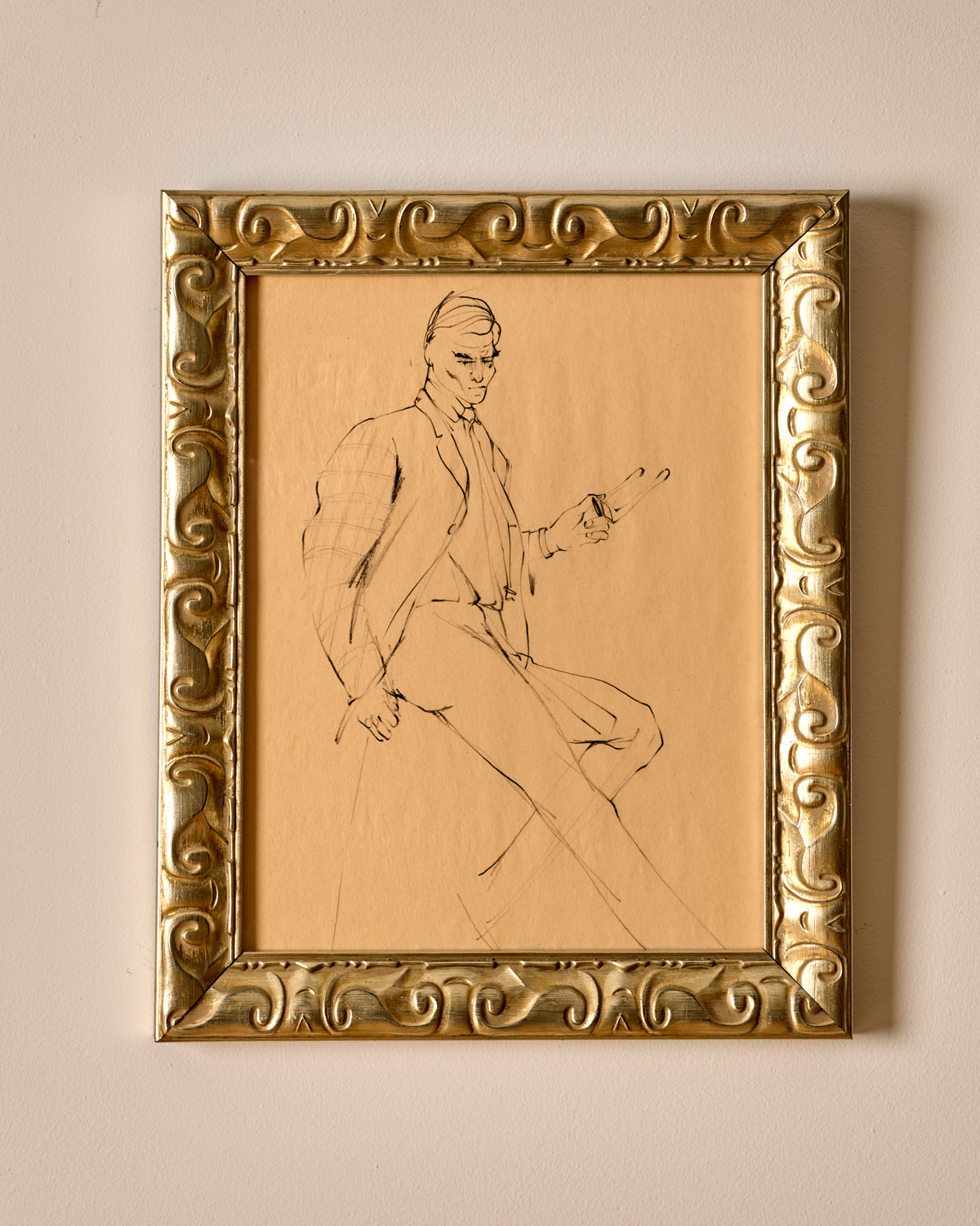 Suited Figure Study in Charcoal #2