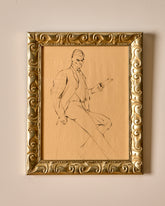 Suited Figure Study in Charcoal #2