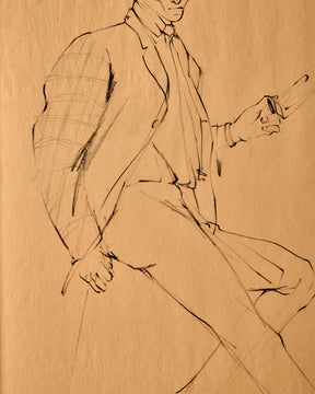 Suited Figure Study in Charcoal #2