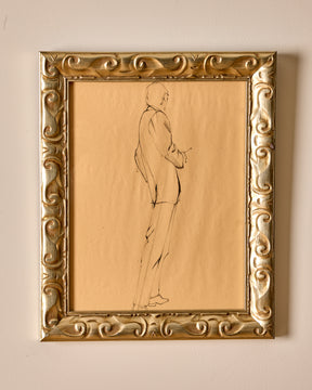 Suited Figure Study in Charcoal