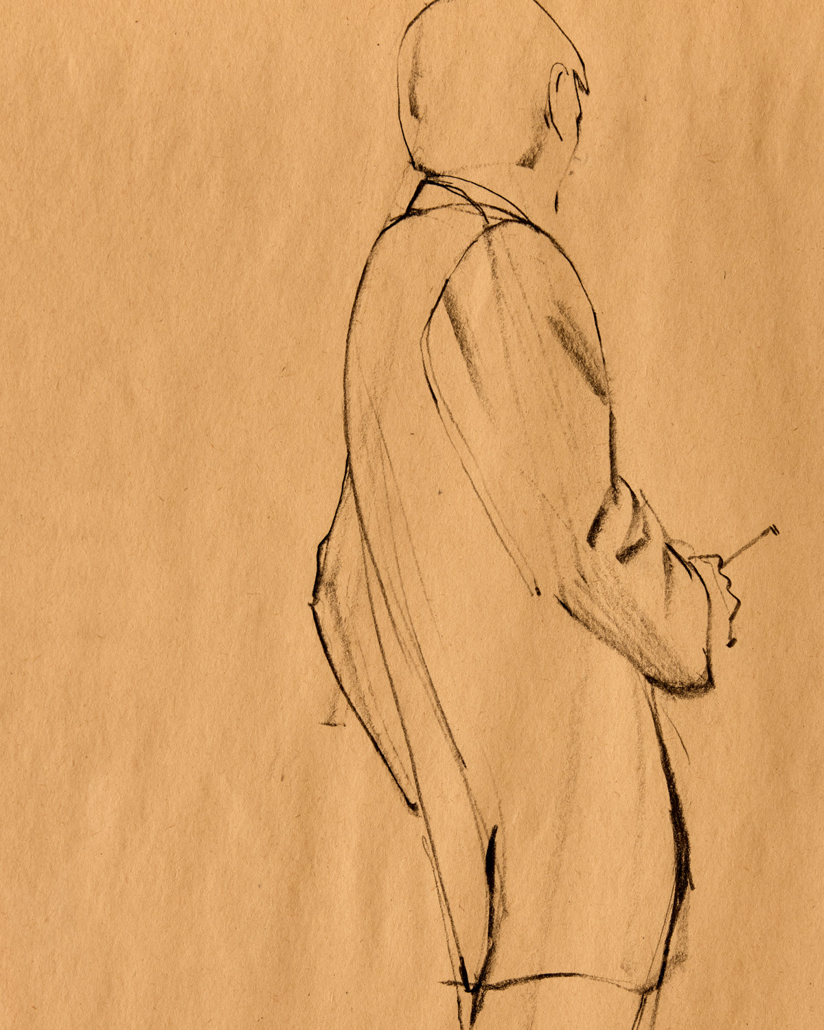 Suited Figure Study in Charcoal