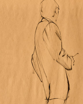 Suited Figure Study in Charcoal