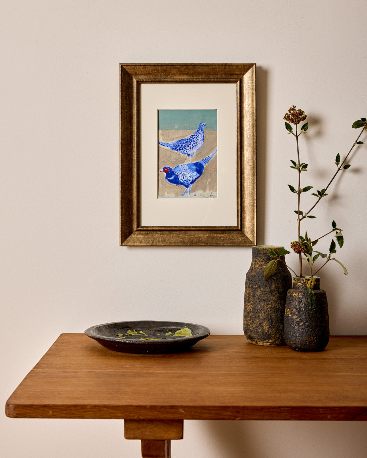 "Pheasants in Blue"