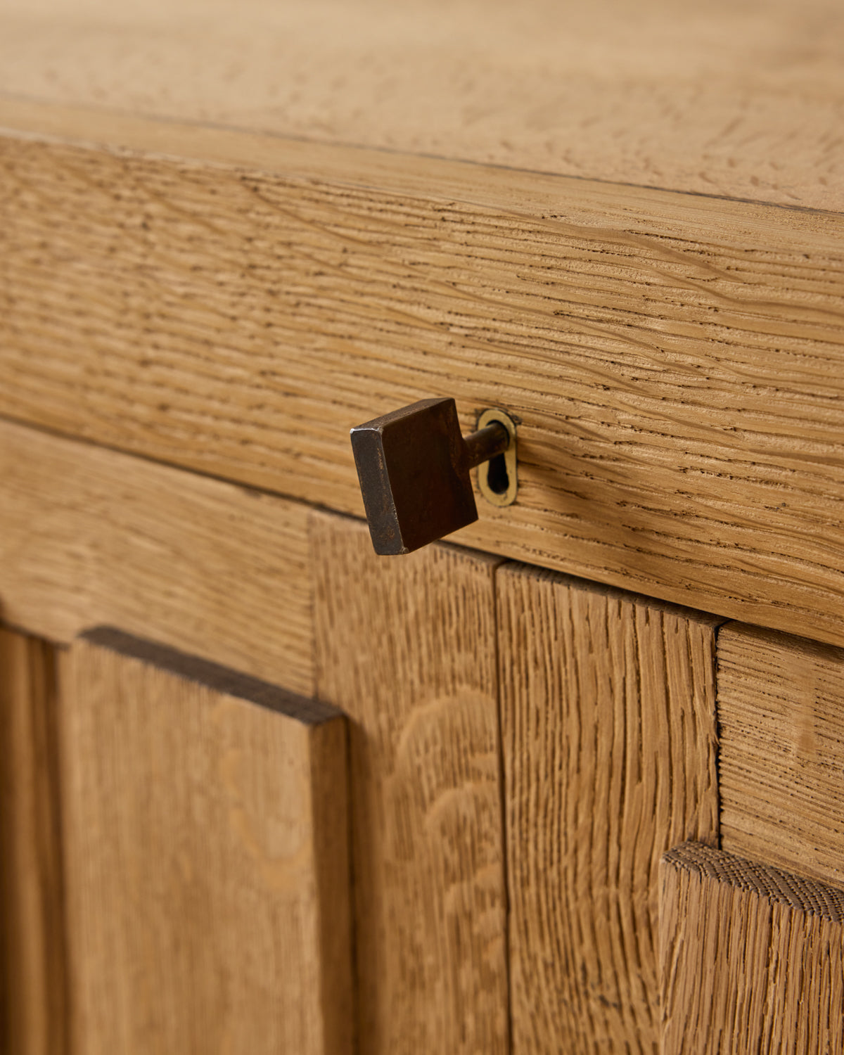 Brutalist Oak Sideboard by De Coene