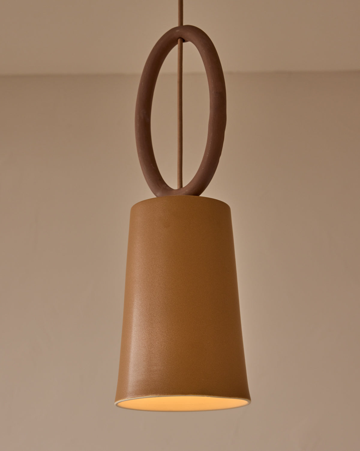 Layla Ceramic Pendant - Chestnut