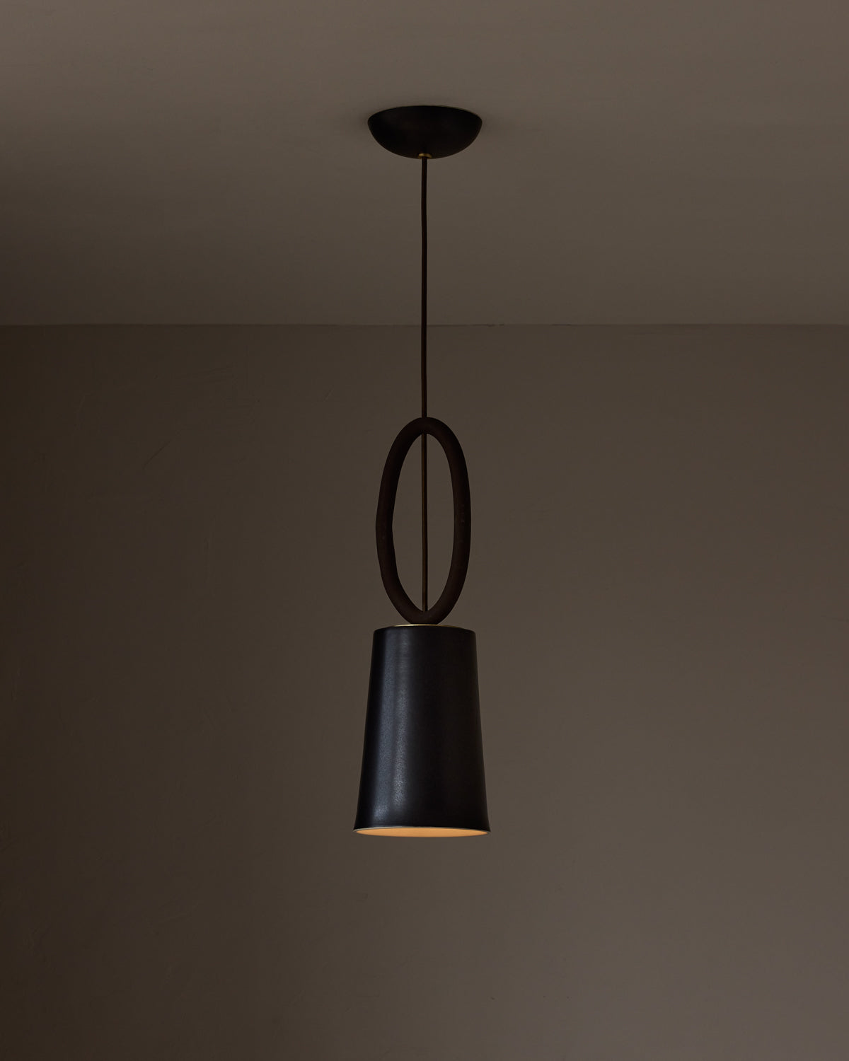 Layla Ceramic Pendant - Ebony