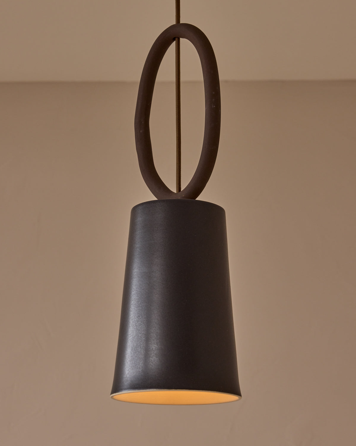 Layla Ceramic Pendant - Ebony