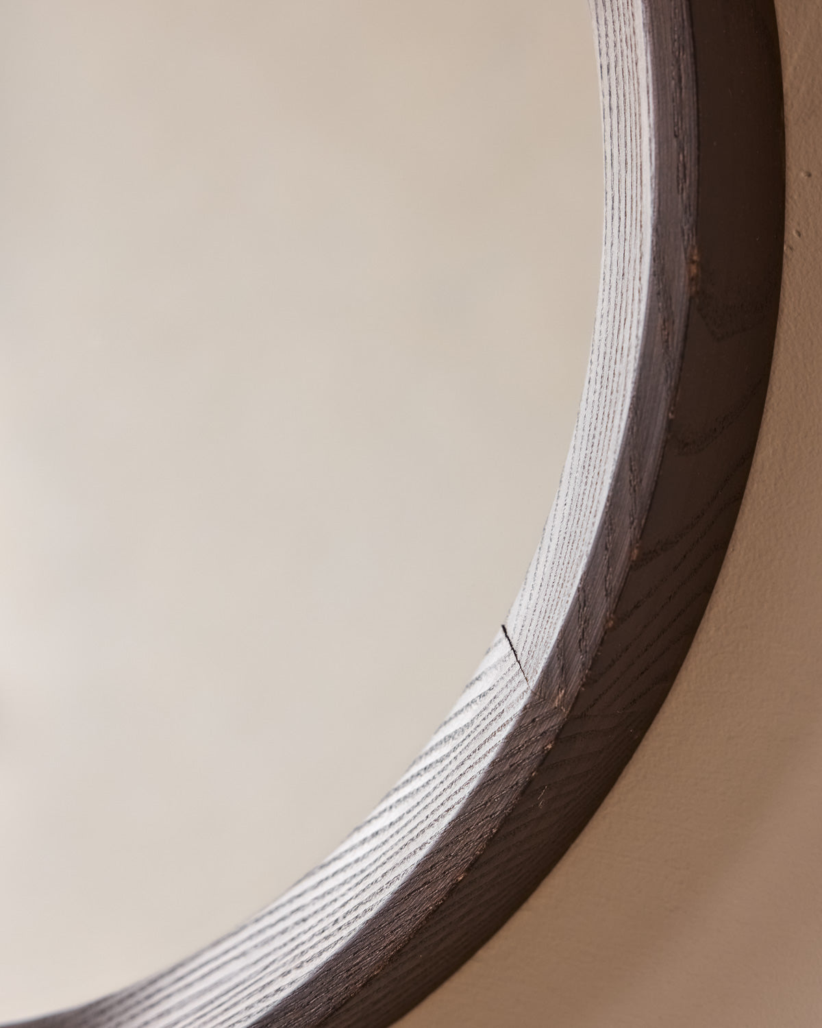 Round Danish Wooden Mirror