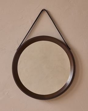 Round Danish Wooden Mirror