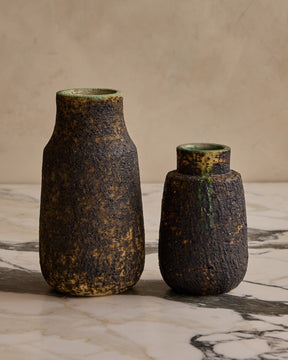 Pair of Birch Bark Ceramic Vessels
