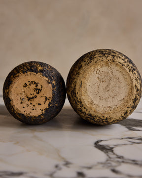 Pair of Birch Bark Ceramic Vessels