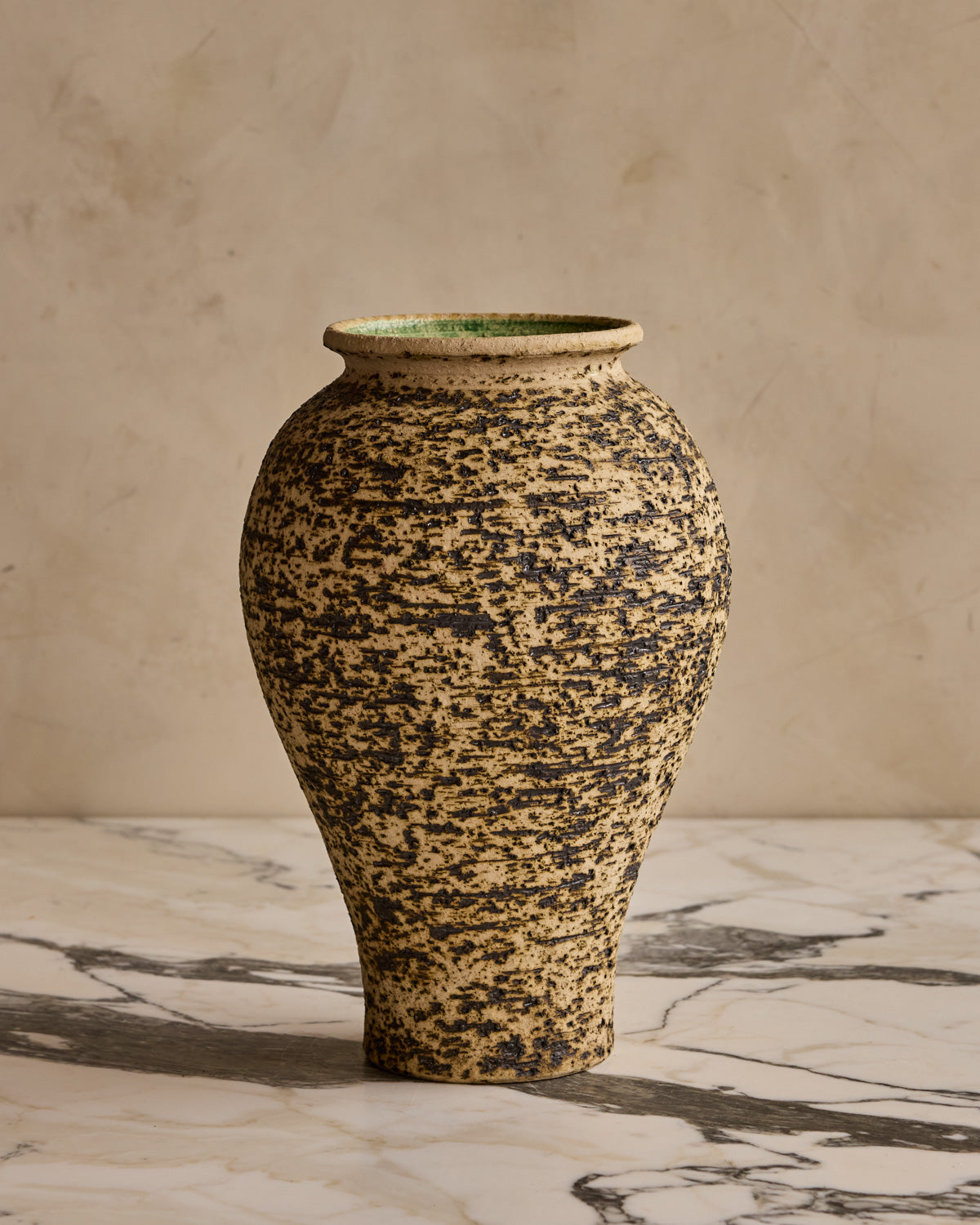 Brutalist Black Glaze Textured Vase