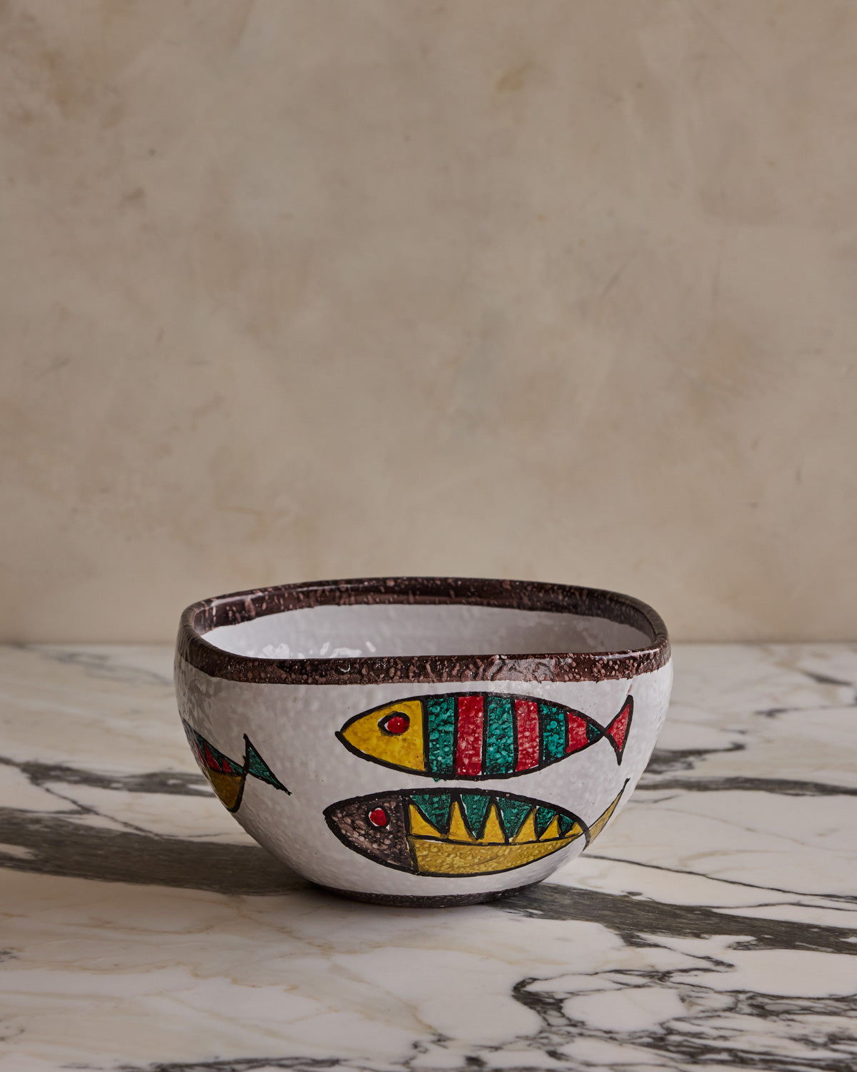 1950s Italian Ceramic Fish Bowl