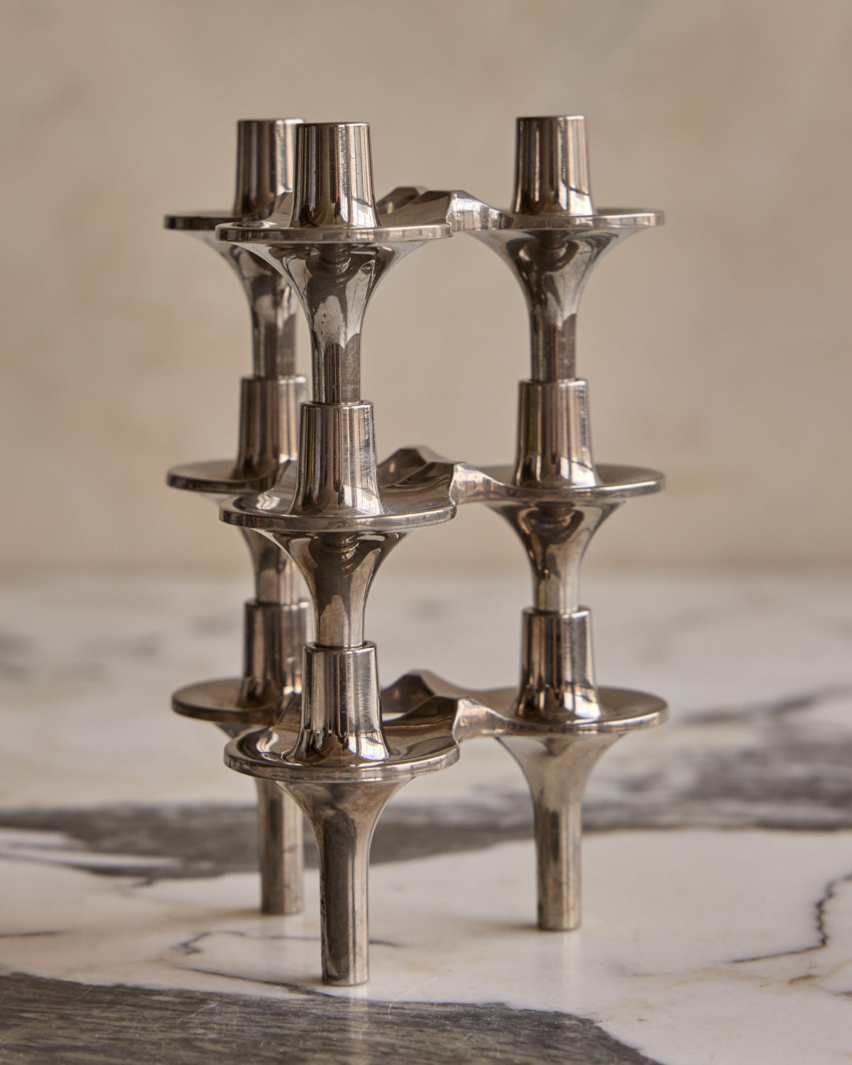 Set of 5 Orion Stacking Candle Holders by STOFF Nagel