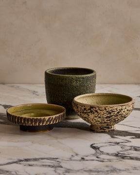Trio of Birch Bark Ceramic Vessels II