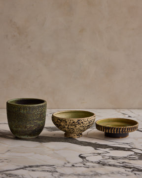 Trio of Birch Bark Ceramic Vessels II