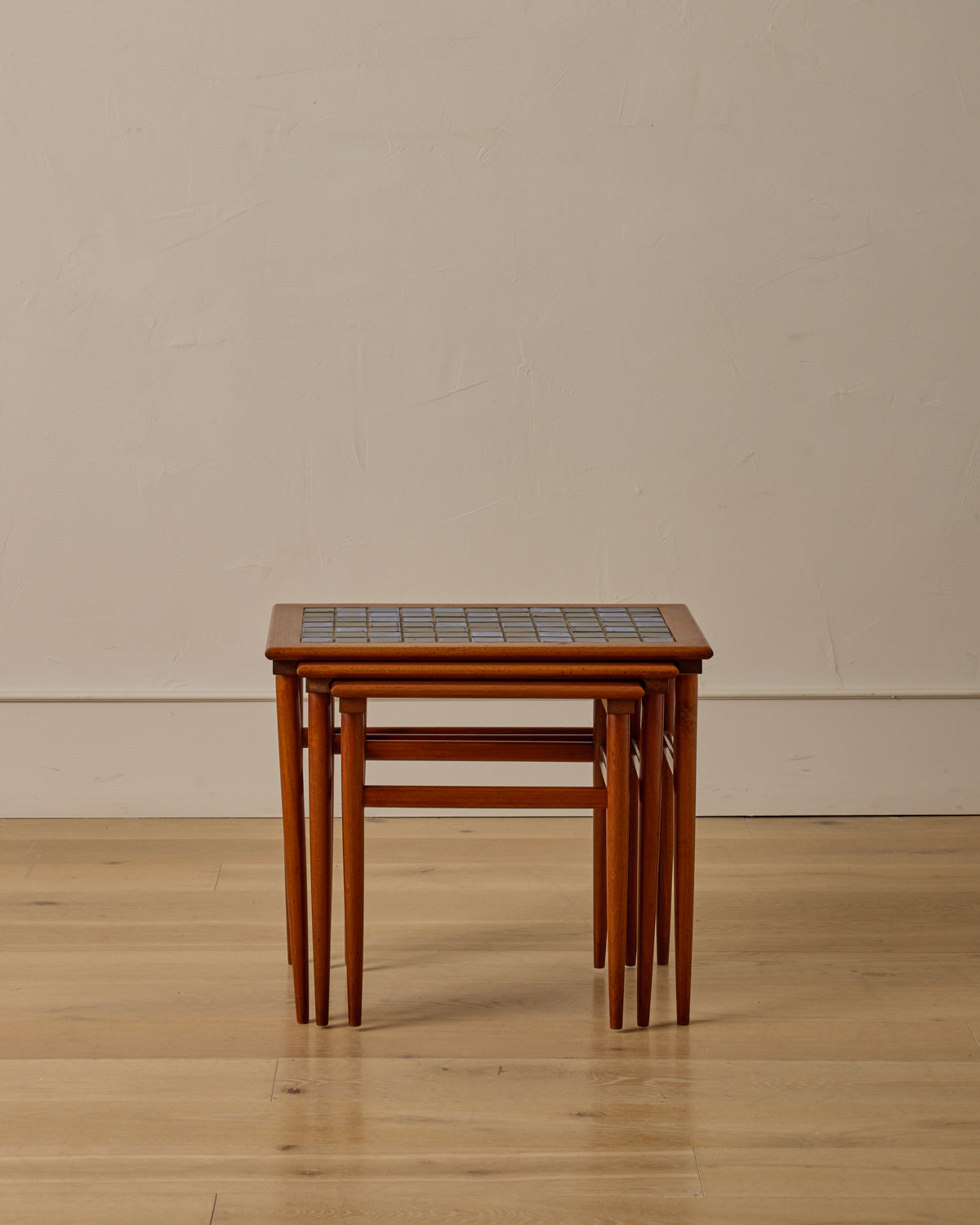 Danish Nesting Tables with Ceramic Tops - Set of 3