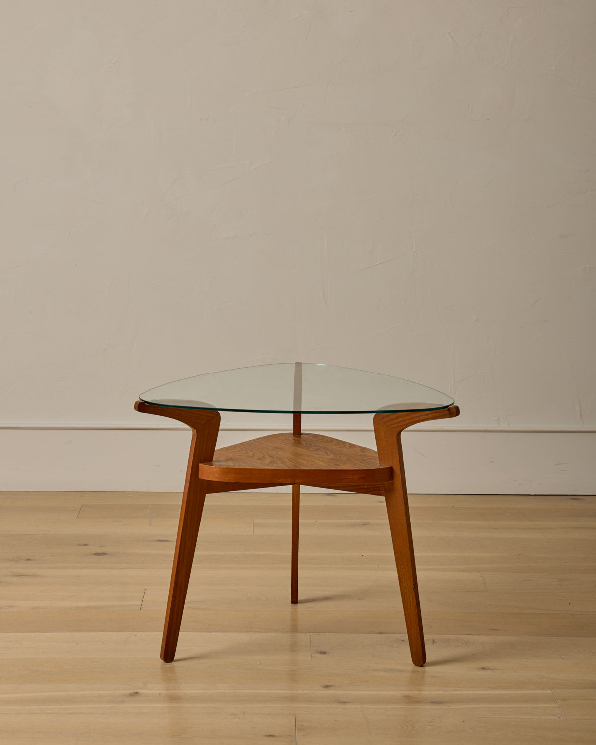 1950s French Glass Top Coffee Table
