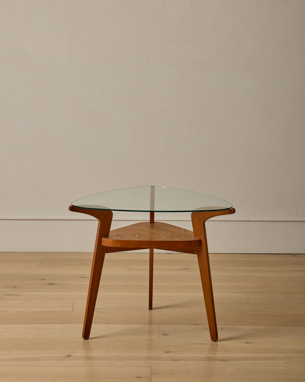 1950s French Glass Top Coffee Table