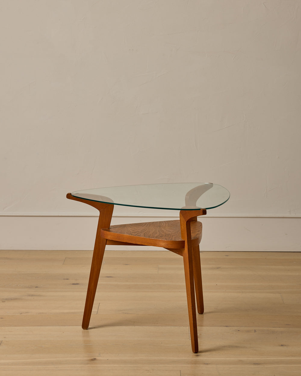 1950s French Glass Top Coffee Table