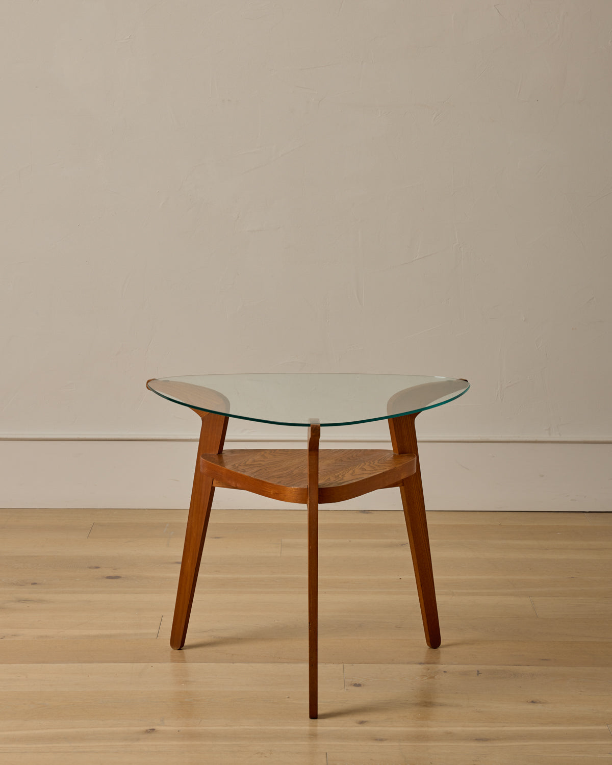 1950s French Glass Top Coffee Table