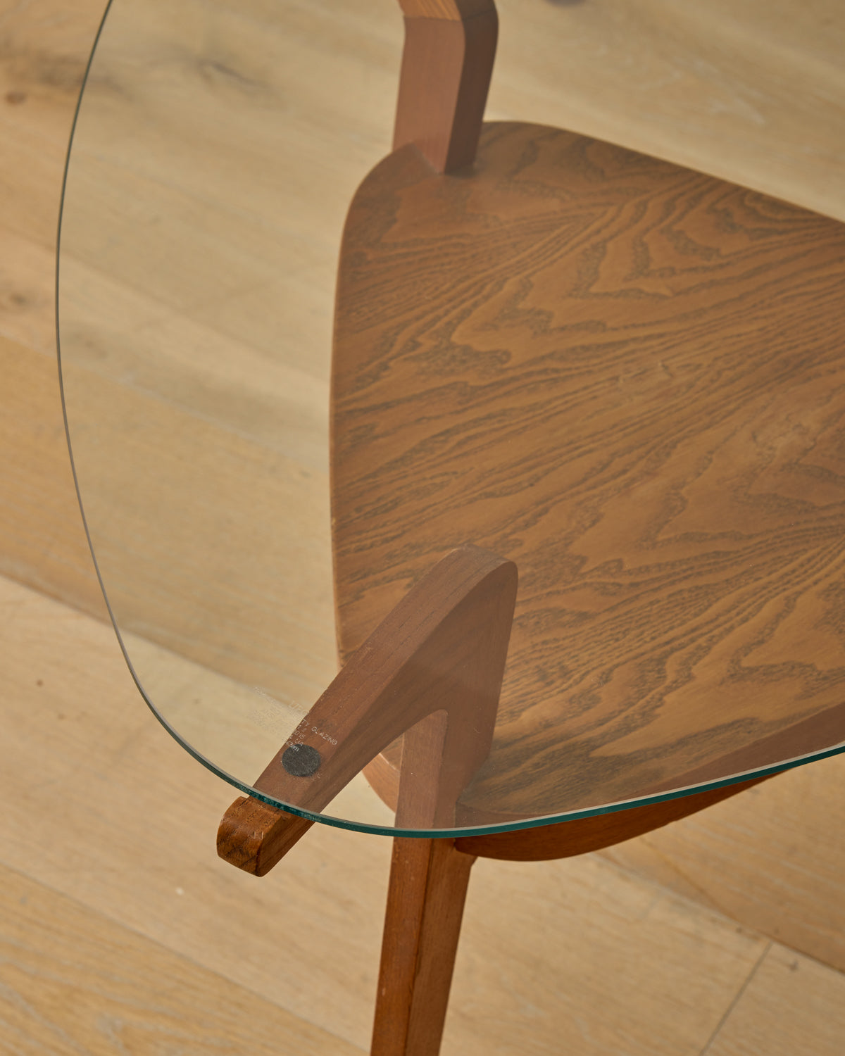 1950s French Glass Top Coffee Table
