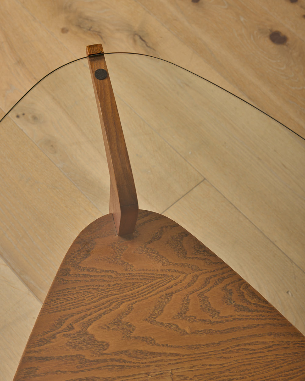 1950s French Glass Top Coffee Table