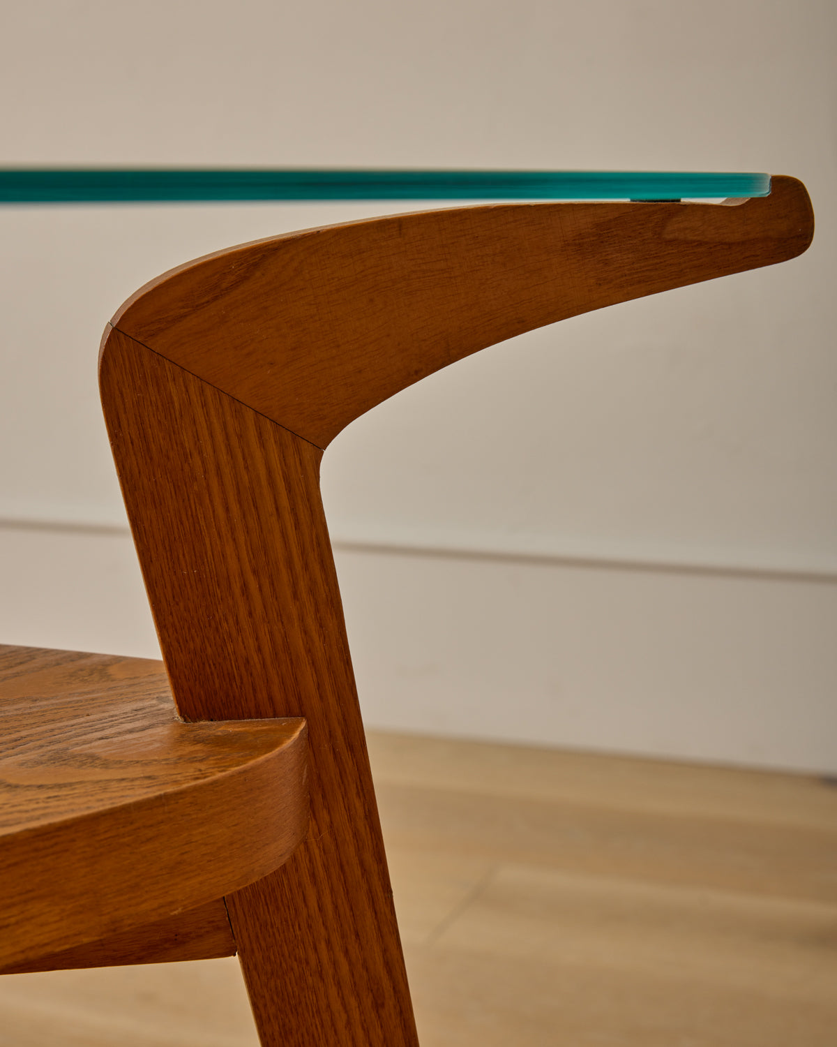 1950s French Glass Top Coffee Table