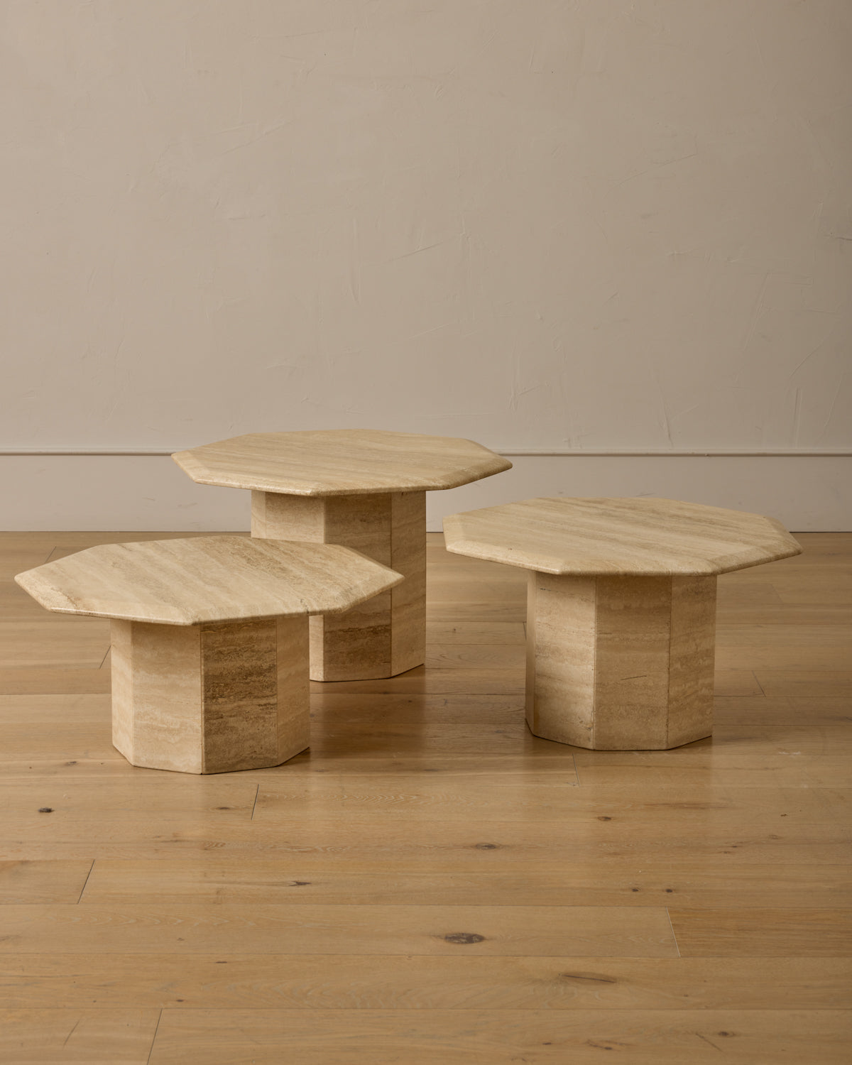 Travertine Nesting Tables - Set of 3