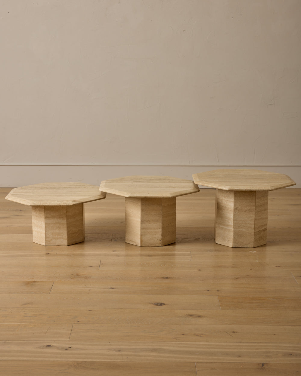 Travertine Nesting Tables - Set of 3