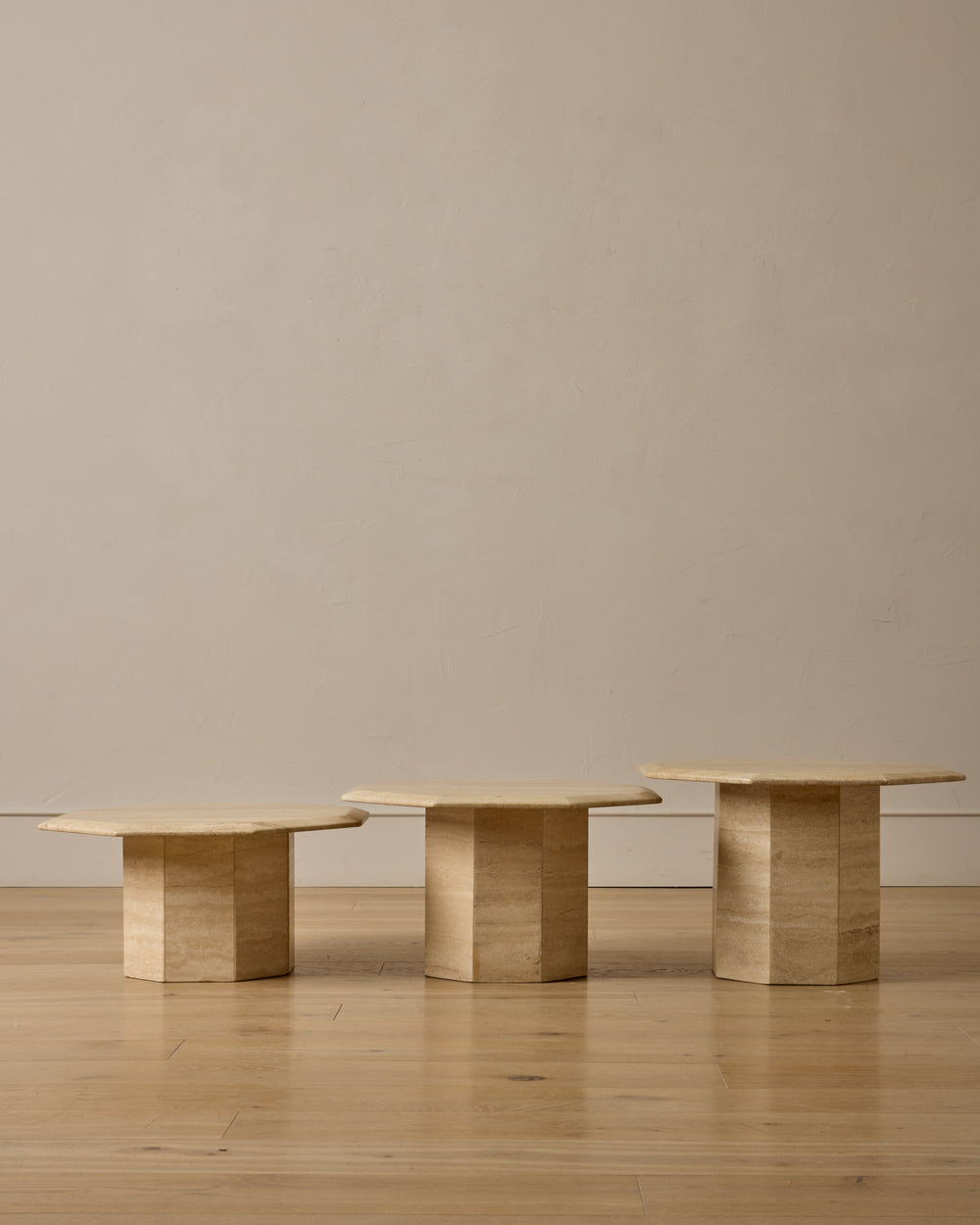 Travertine Nesting Tables - Set of 3