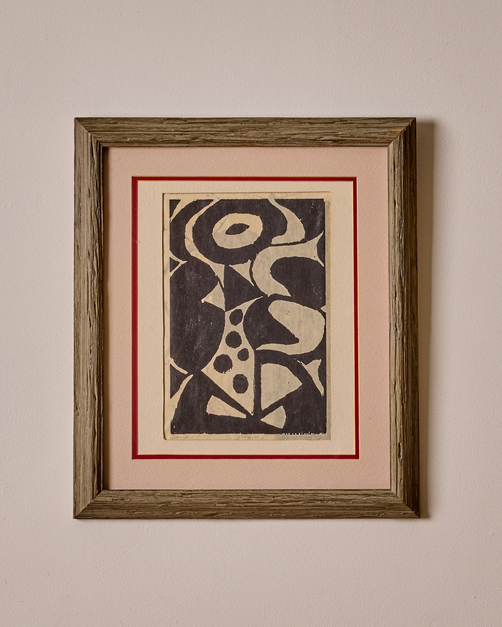 1960s Abstract Woodblock