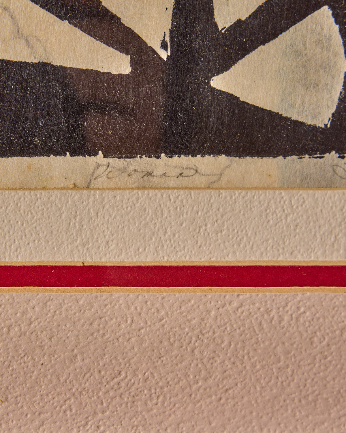 1960s Abstract Woodblock