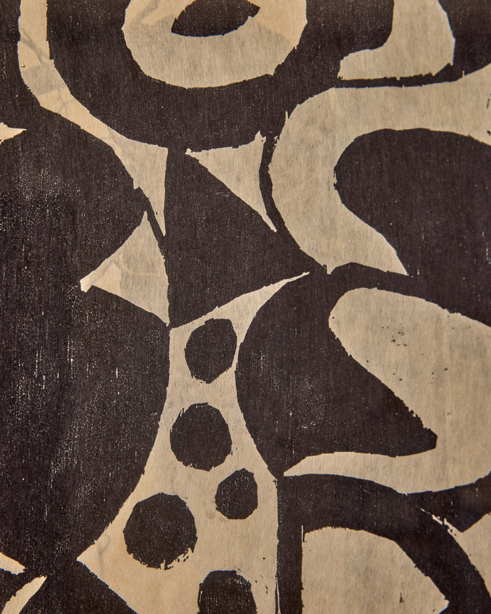 1960s Abstract Woodblock