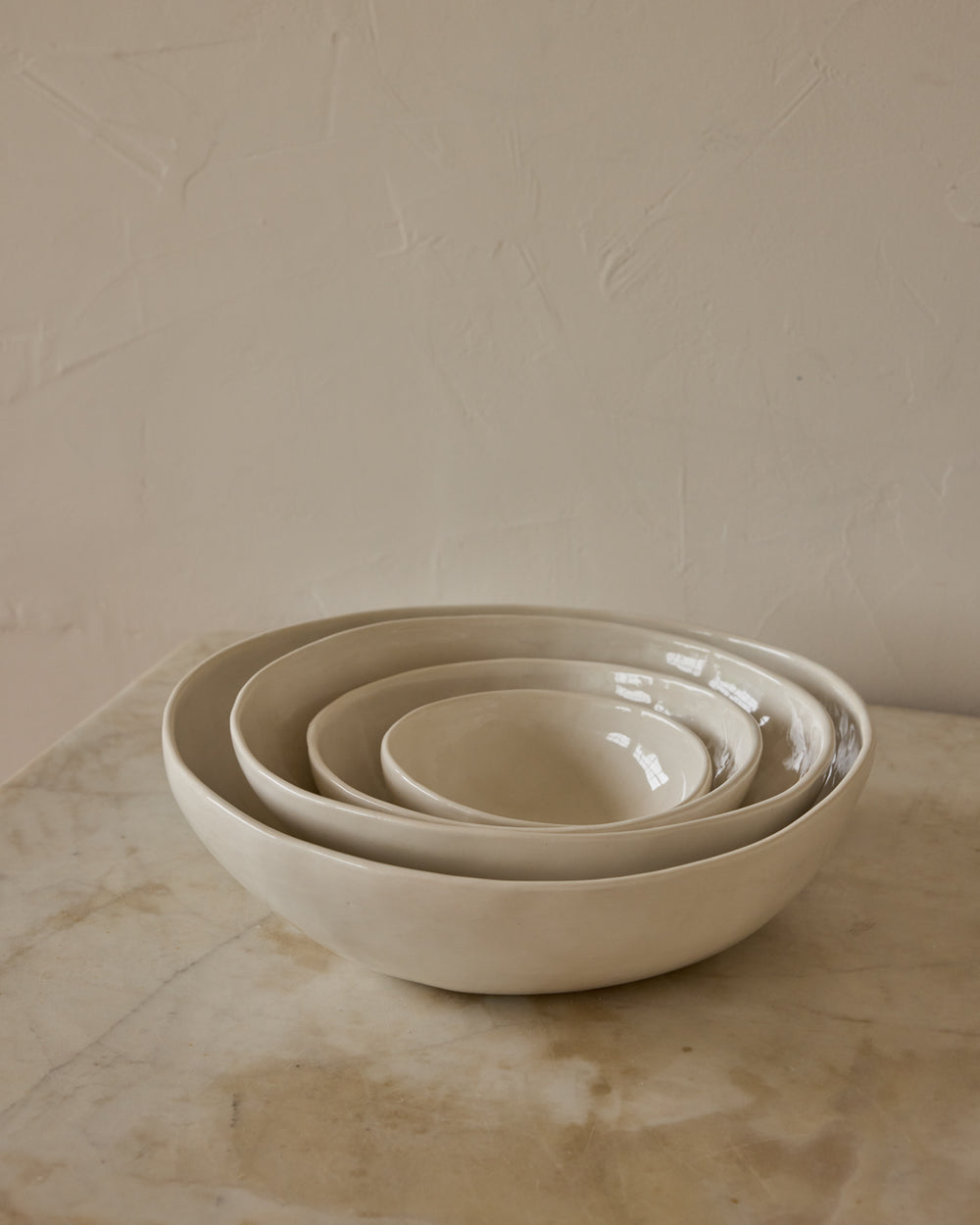 Organic Ceramic Nesting Bowls - Salt