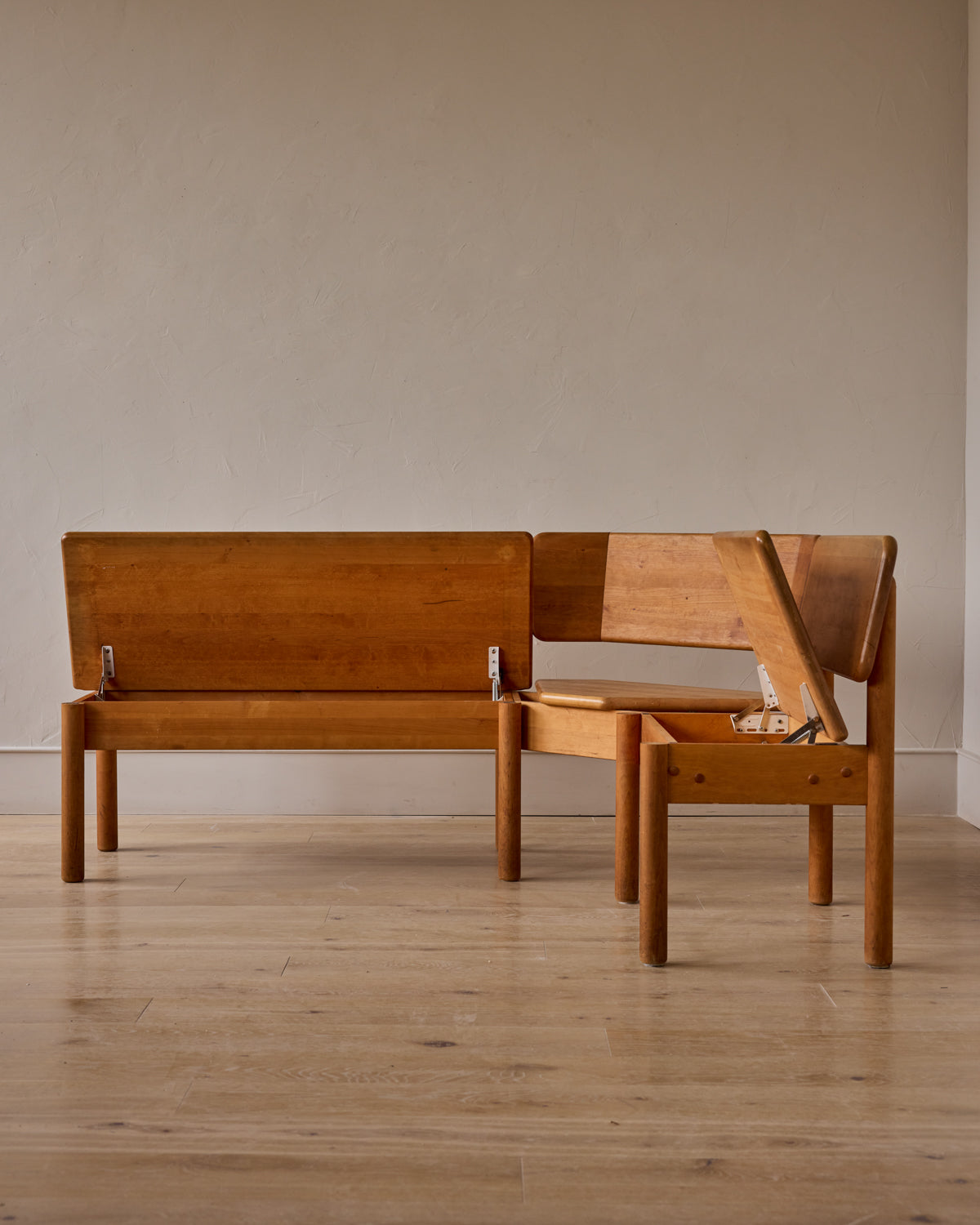 1970s Beech Corner Bench Set