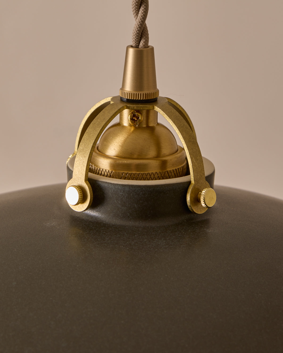 #shade-finish_almost black ceramic #Cord-Color---Glass_Beige Cord - White Globe