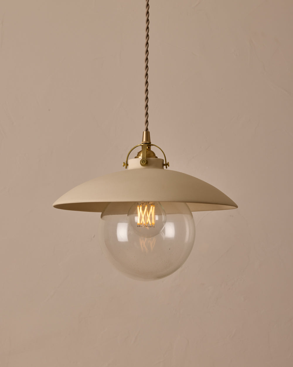 #shade-finish_biscuit ceramic #Cord-Color---Glass_Beige Cord - Clear Globe