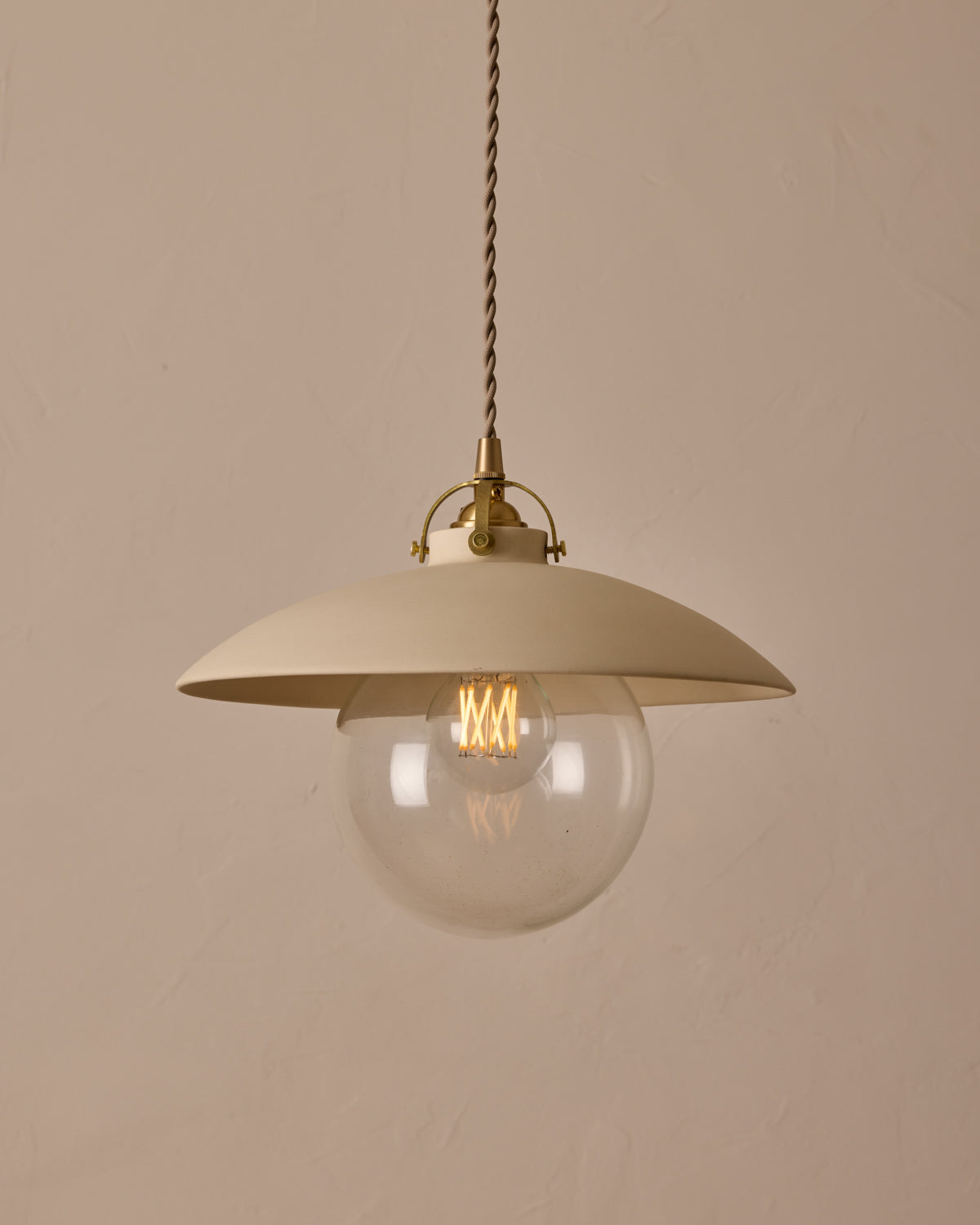 #shade-finish_biscuit ceramic #Cord-Color---Glass_Beige Cord - Clear Globe