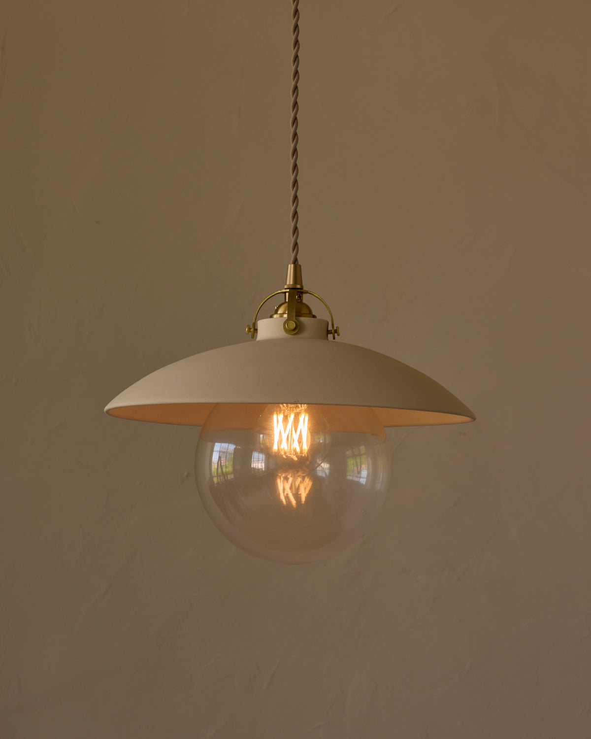#shade-finish_biscuit ceramic #Cord-Color---Glass_Beige Cord - Clear Globe