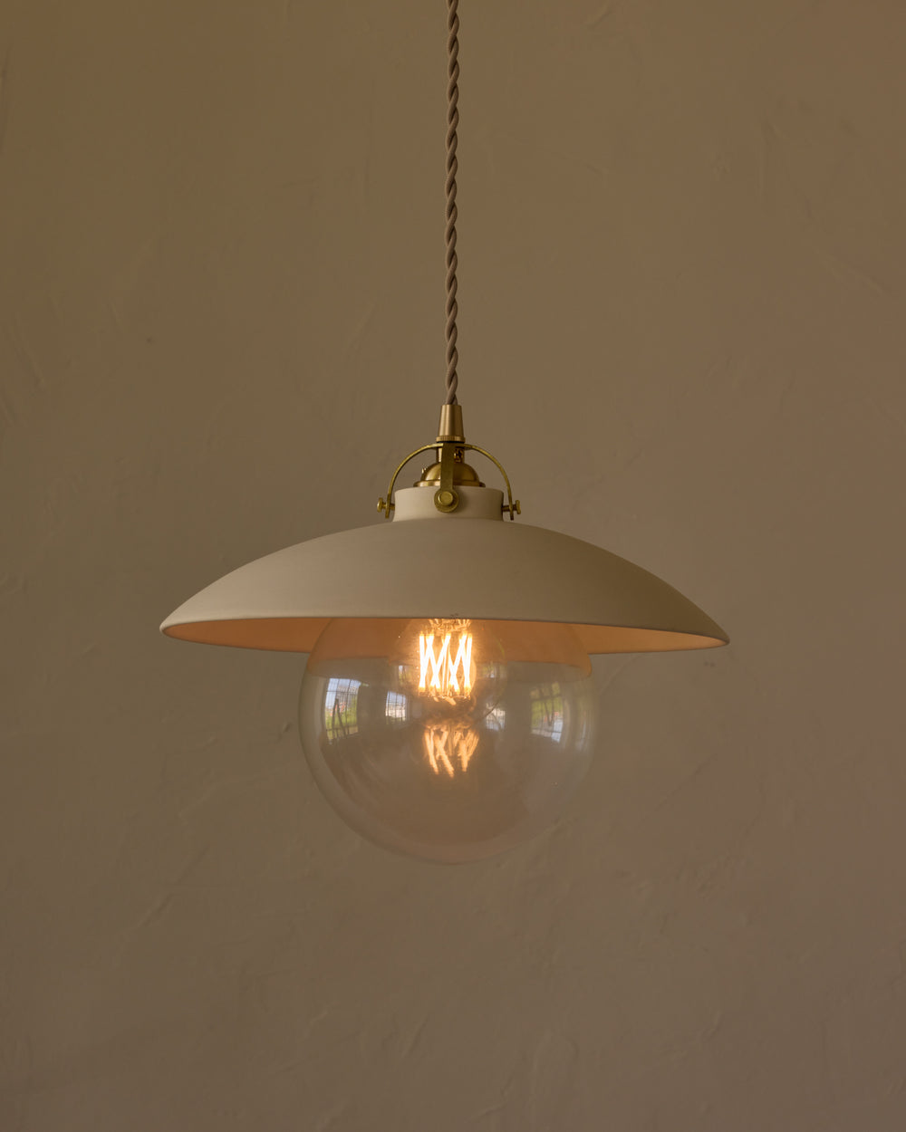#shade-finish_biscuit ceramic #Cord-Color---Glass_Beige Cord - Clear Globe