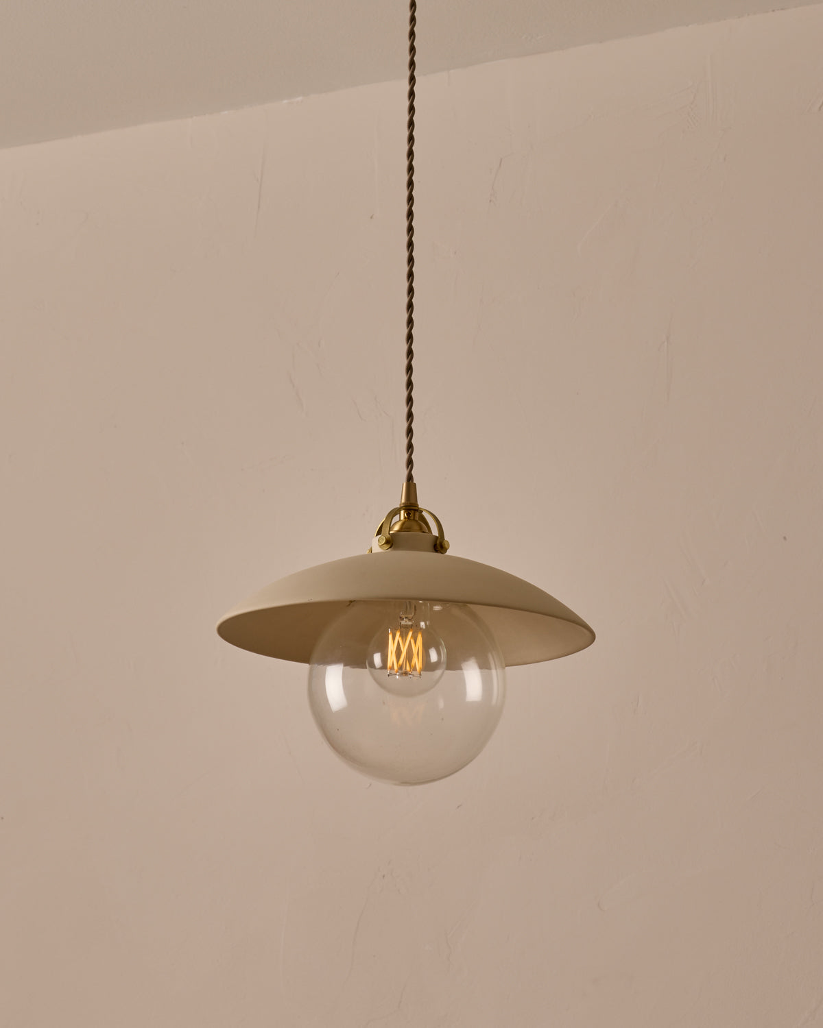 #shade-finish_biscuit ceramic #Cord-Color---Glass_Beige Cord - Clear Globe