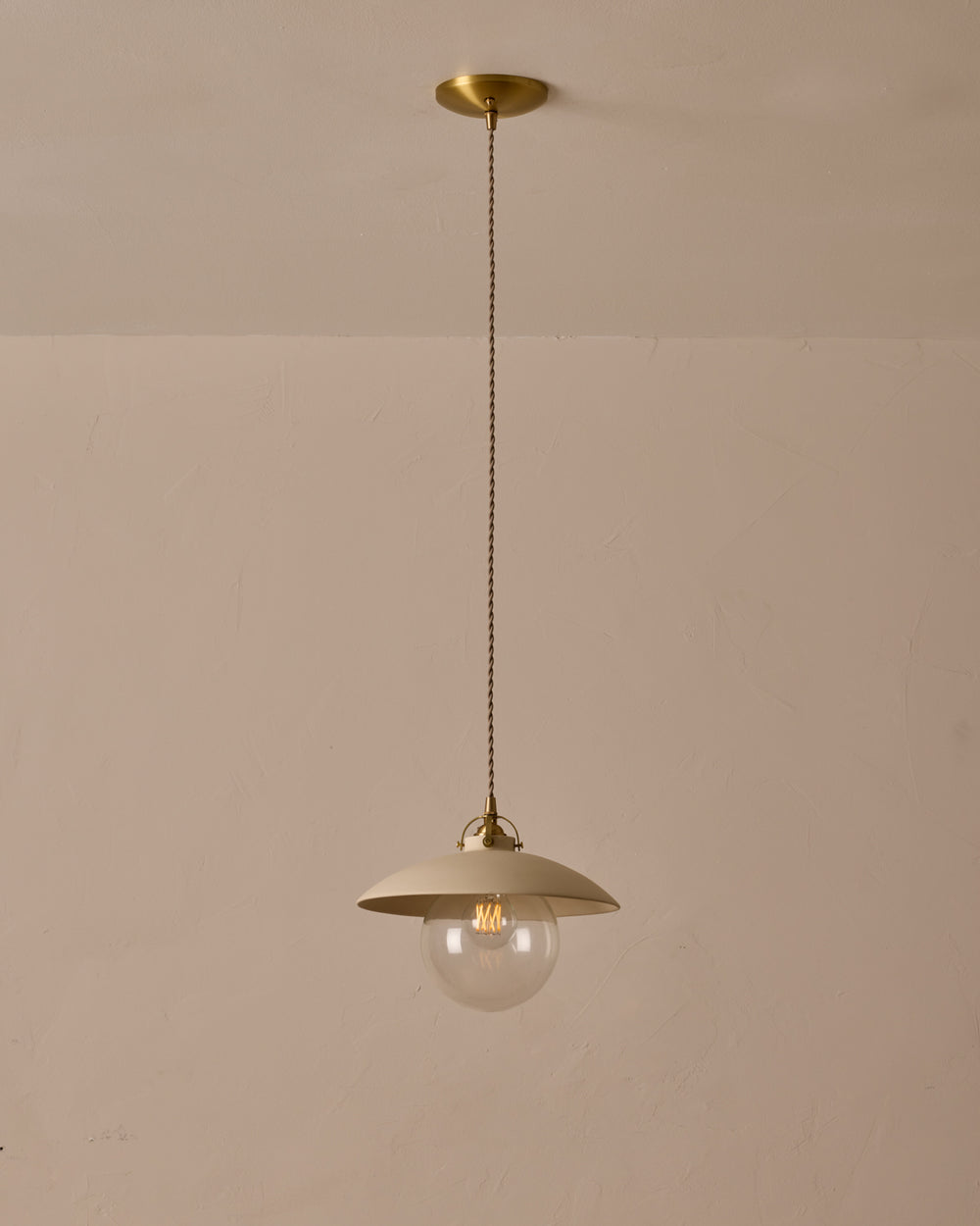 #shade-finish_biscuit ceramic #Cord-Color---Glass_Beige Cord - Clear Globe