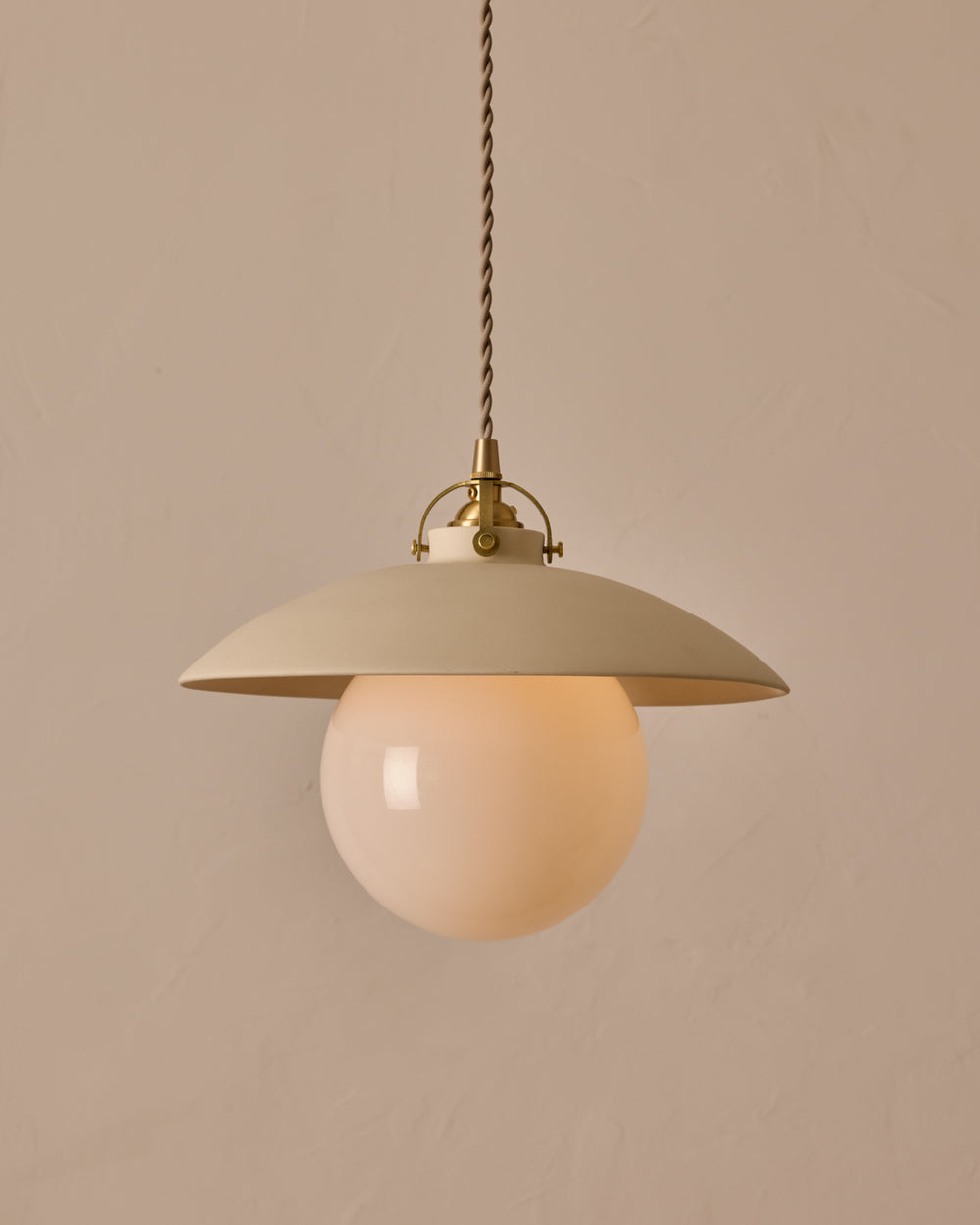 #shade-finish_biscuit ceramic #Cord-Color---Glass_Beige Cord - White Globe