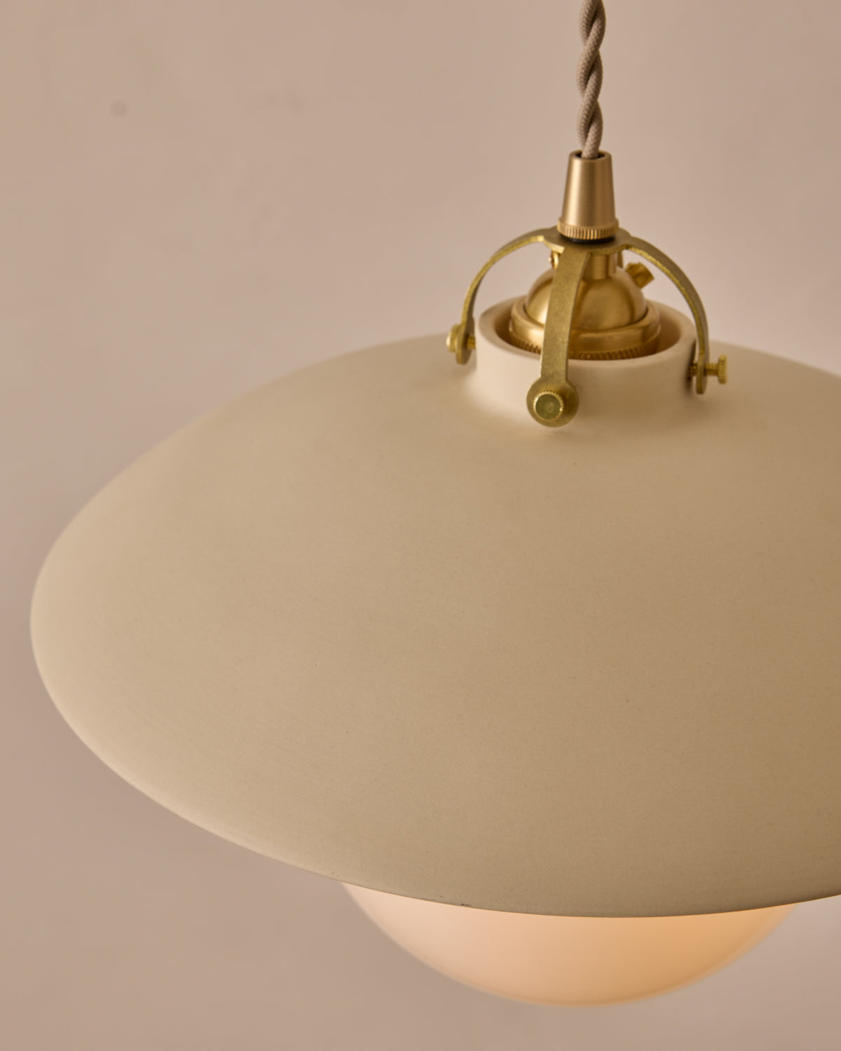 #shade-finish_biscuit ceramic #Cord-Color---Glass_Beige Cord - White Globe