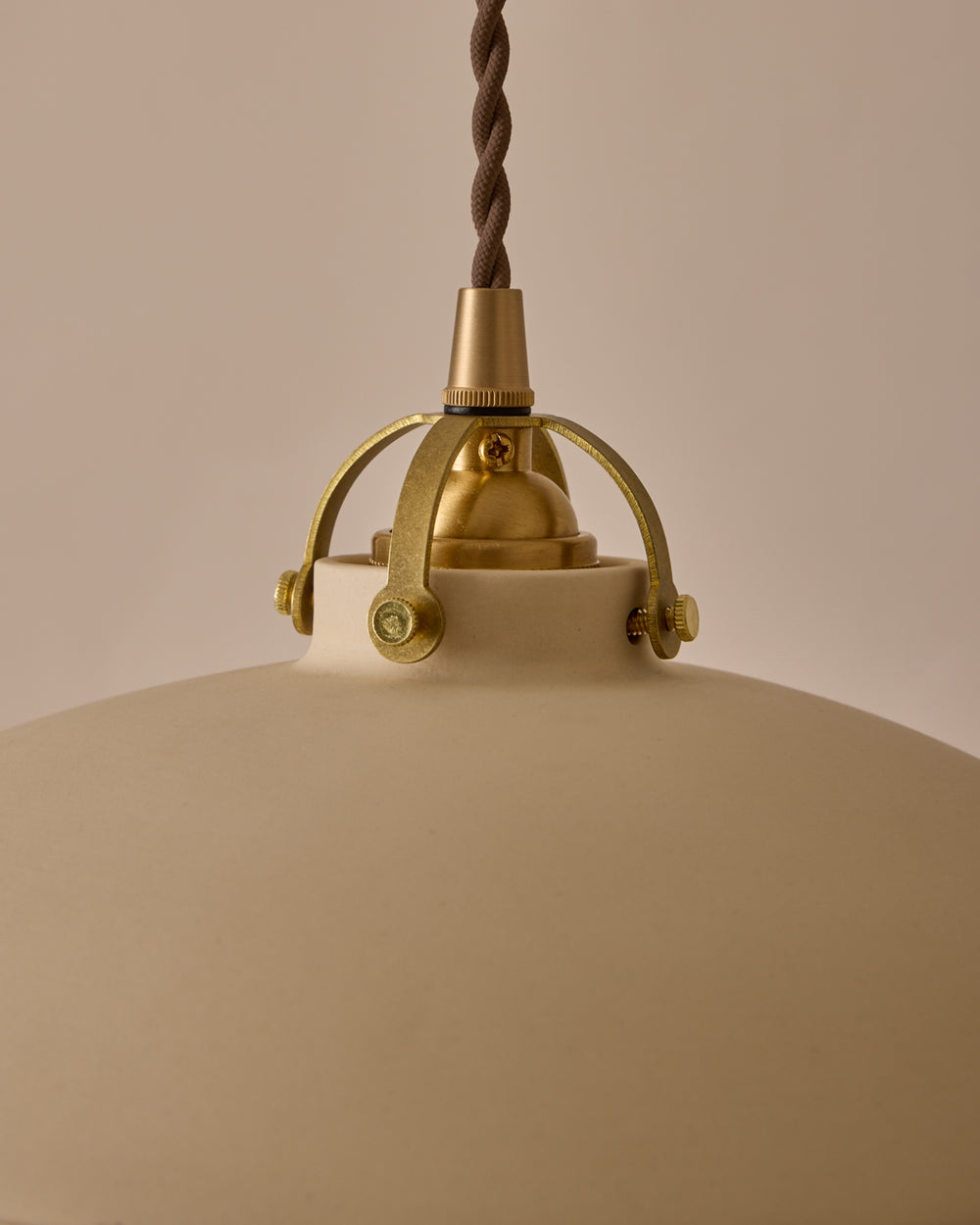 #shade-finish_biscuit ceramic #Cord-Color---Glass_Brown Cord - White Globe