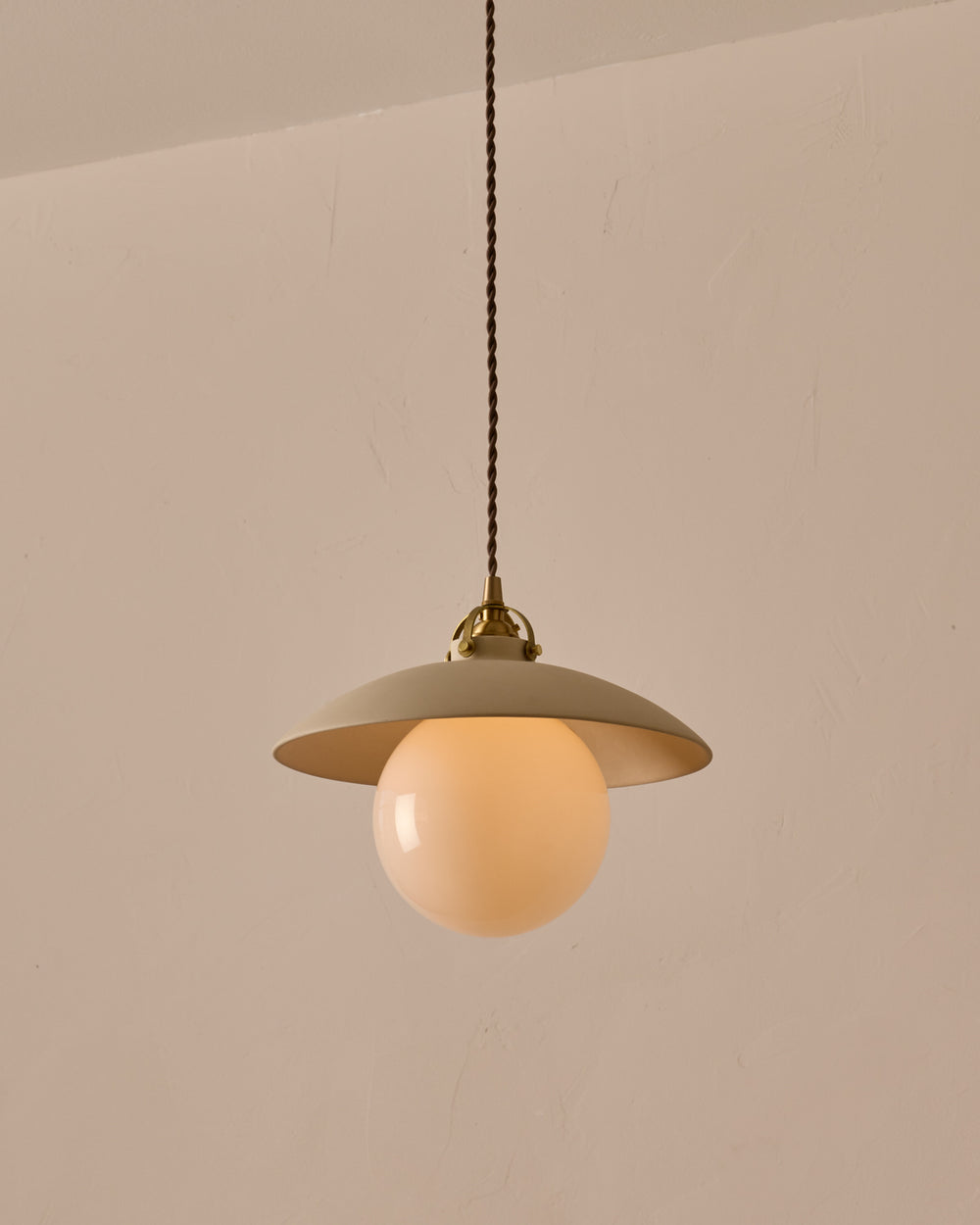 #shade-finish_biscuit ceramic #Cord-Color---Glass_Brown Cord - White Globe