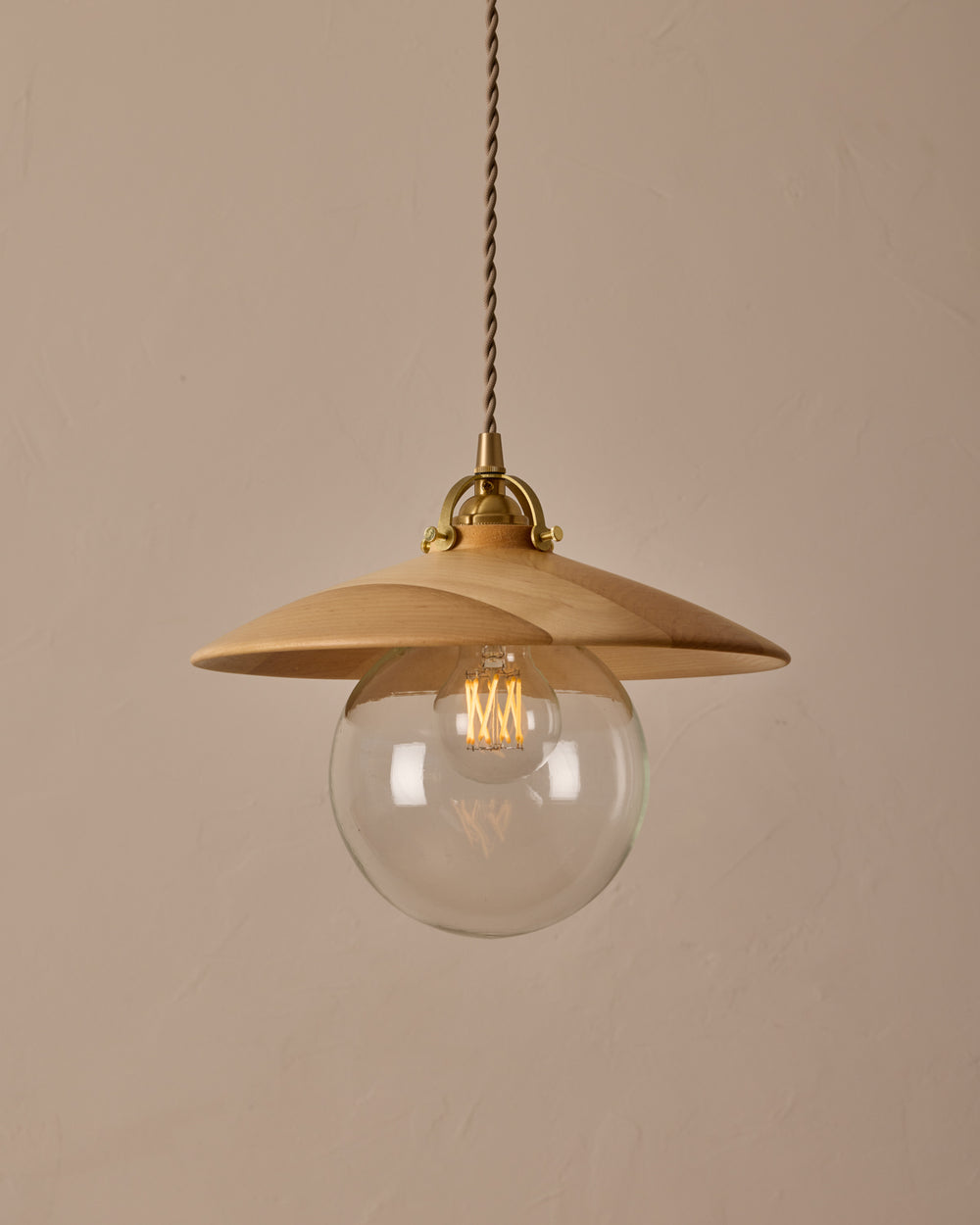 #shade-finish_natural maple #Cord-Color---Glass_Beige Cord - Clear Globe